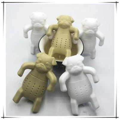 Nqaij Portable Silicone Pug Nruab Nrab Tshuaj Yob Infuser Cov Tsiaj Ntxhuab Tshuaj Ntsuab Me Nyuam Khaub Ncaws Loose-Leaf Paj Tshuaj Herbal Tshuaj Yej Tshuaj Yej