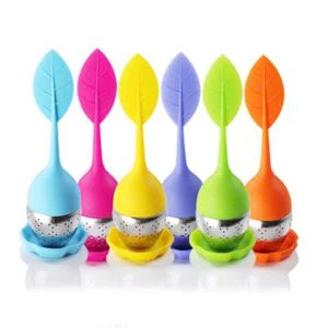 Stainless hlau Tshuaj Yej Strainer SiliconeTus Infuser