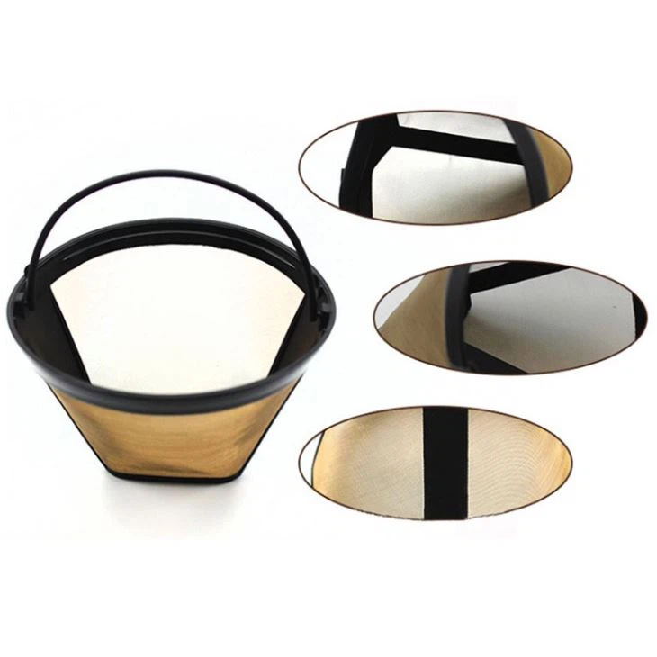 Coffee Maker Accessories Stainless Steel Reusable Cone-Style Kitchen Gadgets Coffee Filter Handmade Kitchenware