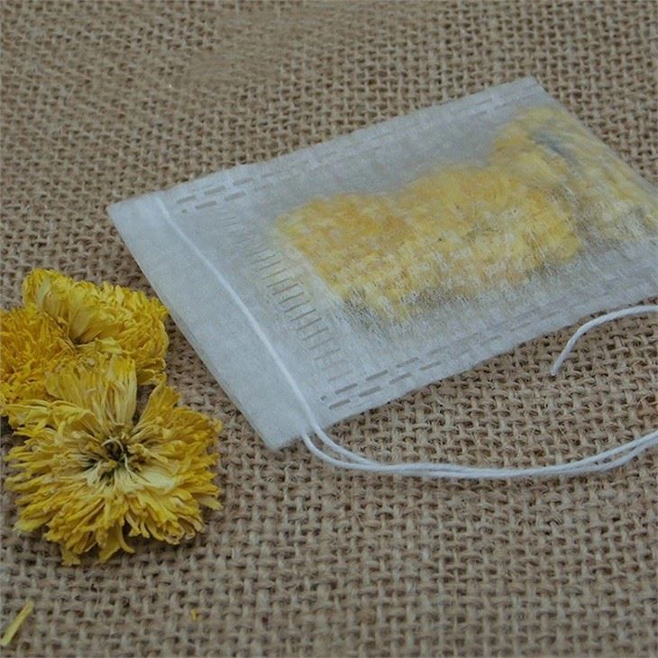60 X80mm Biodegradable PLA Non-woven Single String Empty Tea Bag
